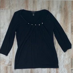 Black 3/4 Sleeve Shirt - White House Black Market